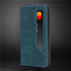 Imagem de Capa magnética retro flip de couro de luxo para Samsung Galaxy S23 S22 S21 S20 FE S10 S9 Note 20 10 9 Plus Ultra Capa de telefone carteira, azul, para Galaxy S9 Plus