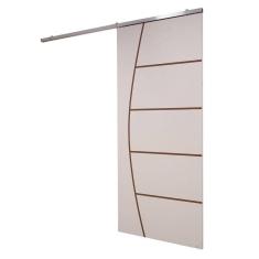 Imagem de Porta De Correr Branco Prime Frisada Kit Alumínio F04 - 210x110