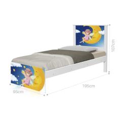 Imagem de Cama Solteiro Adesivada Fadinhancantada com Colchão