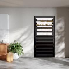 Imagem de Porta Basculante Palheta Linha 25 210x70 Lado Esquerdo Preto