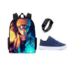 Imagem de Bolsa Escolar Lançamento Com Tenis casual Juvenil E Relogio Led Top No
