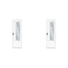 Imagem de Kit com 2 Portas de Aço Postigo 215x85cm com Grade Quadrada Minas Sul Mgm Branco