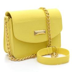 Imagem de Bolsa Feminina Mini Bag Estilo Blogueira Alça Ombro Com Corrente Tendê