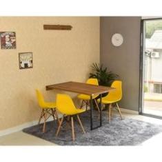 Imagem de Conjunto de Mesa Dobrável Retrátil 120 x 75 Noronha + 4 Cadeiras Eiffel - 