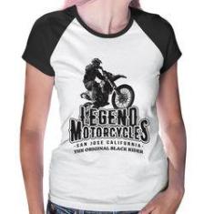 Imagem de Baby Look Raglan Legend Motorcycle - Foca Na Moda