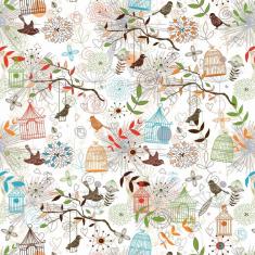 Imagem de Papel De Parede Adesivo Lavável Aviário 12M