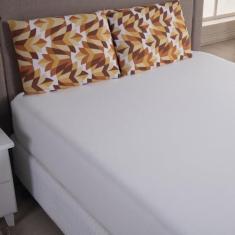 Imagem de Jogo Cama Lençol Sonnet Queen Malha Estampada 100% Algodão 3 Peças - Folhas - Palha