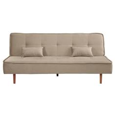 Imagem de Sofá Cama Silver 3 Lugares Reclinável Suede 192cm Bege