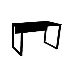 Imagem de Mesa de Escritório Pé Tubular Pe25 em Mdp 134 x 60 cm Preta com Base Preta