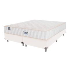 Imagem de Cama Box Branco e Colchão King Miami Molas Ensacadas Euro Pillow Sealy