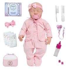 Imagem de Boneca Bebe Tipo Reborn Recém Nascida Com Vários Acessórios - Cegonha