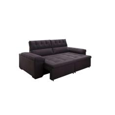 Imagem de Sofá 3 Lugares Retrátil e Reclinável Herzog Veludo Grafite 220 cm