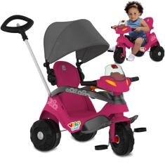 Imagem de Triciclo Bandeirante Velobaby com Capota Rosa Passeio e Pedal