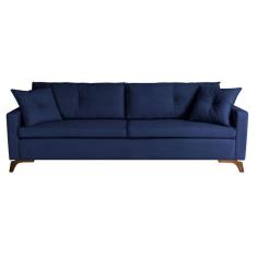 Imagem de Sofá 3 Lugares Viena Veludo Azul 210 cm