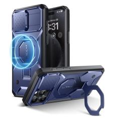 Imagem de TONGATE Capa projetada para iPhone 15 Pro Max com capa para câmera, [compatível com MagSafe e suporte de anel] [proteção militar contra quedas] Capa magnética 15 Pro Max com protetor de tela de vidro