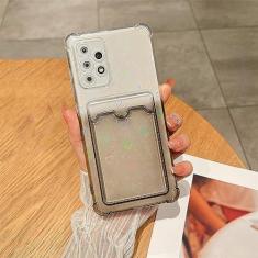 Imagem de Luxo Gradient Aurora Slot para cartão Love Heart Silicone Case para Samsung Galaxy S22 S23 Ultra S20 FE S21 Plus A12 A32 A52S A53 A33, AiXin Black, para A53 5G