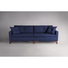 Imagem de Sofá 250cm Pés Imbuia Viena Sofani Azul