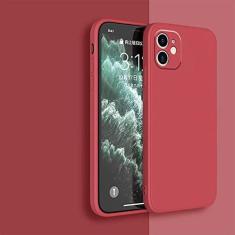 Imagem de Capa de telefone de silicone líquido preta para iPhone 13 12 11 14 Pro XS Max XR X 8 7 6S 6 Plus SE 2020 Capa traseira macia para proteção de câmera, vinho tinto, para iphone 6 Plus