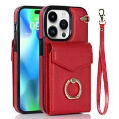 Imagem de Capa de telefone de couro de luxo para iPhone 14 13 12 Mini 11 Pro X XS Max XR 8 7 6 6S Plus SE 2020 Porta-cartão porta-carteira Stand Back Cover, vermelho, para iPhone XR