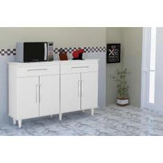 Imagem de Balcão de Cozinha 4 Portas Branco  - Trinobel Madri