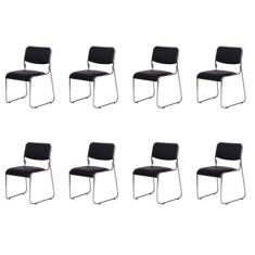 Imagem de Conjunto 8 Cadeiras Para Escritório Fixa Interlocutor Dubai OR Design Preto