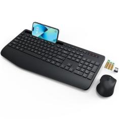 Imagem de Teclado e mouse sem fio SABLUTE Ergonomic com apoio para pulso