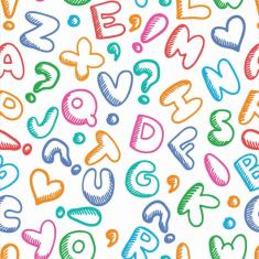 Imagem de Papel De Parede Adesivo Lavável Letras Coloridas 12M