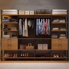 Imagem de Guarda-Roupa Closet Modulado Lille Ii 4 Gv Freijó E Preto
