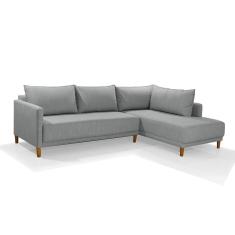 Imagem de Sofá 4 Lugares Com Chaise Direito Larimar Linho 280cm Redenobre