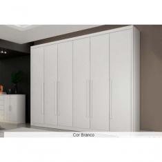 Imagem de Guarda Roupa Casal 6 Portas 8 Gavetas Coimbra - Móveis Horizonte Branco