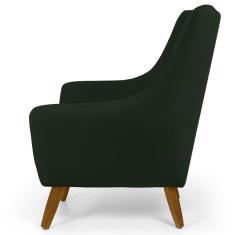 Imagem de Poltrona Decorativa Sala de Estar Juliet Pés de Madeira B-303 Veludo Verde Musgo - Domi
