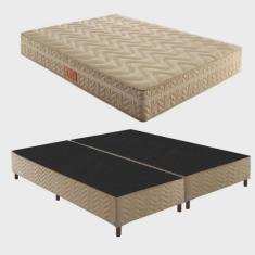 Imagem de Box King 42x193x203cm com Colchão Super King Molas Ensacadas 28x193x203cm Júlia Rustico Bege
