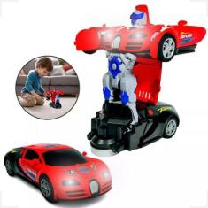 Imagem de Carro Vira Robo Som Luz Carrinho Bmw Brinquedo Menino Pilha - Aytoys