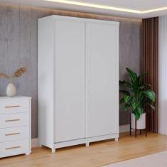 Imagem de Guarda Roupa Solteiro 2 Portas 2 Gavetas Dalas Móveis Fazzio Branco