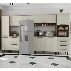 Imagem de Cozinha Compacta 7 Peças 8 Portas 8 Gavetas Evolution Plus Tannat/Legno Crema