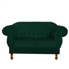 Imagem de Sofa 2 Lugares Chesterfield Suede Verde - Dominic Decor