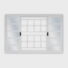 Imagem de Janela de Aço de Correr 120x120cm 4 Folhas com Grade Minas Sul mgm