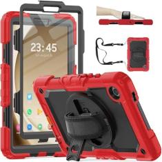 Imagem de FS FANSONG Capa para Samsung Galaxy Tab A9 2023 2023 capa de corpo inteiro com alça de mão giratória de 360 graus, alça de ombro, capa protetora resistente à prova de choque