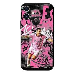 Imagem de ZERMU Capa para iPhone 12, Miami Lionel Messi 10 Inter Superstar Fashion Proteção Total Silicone Macio TPU Amortecedor Amortecedor Amortecedor Slim Fit Capa Protetora para iPhone 12 6,1 polegadas