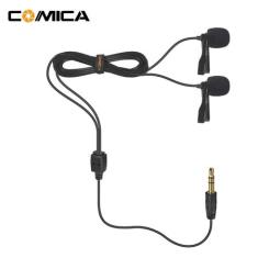 Imagem de Microfones de Lapela Duplo Comica CVM-D02B Omnidirecional para Câmeras e SmartPhones (6.0m)