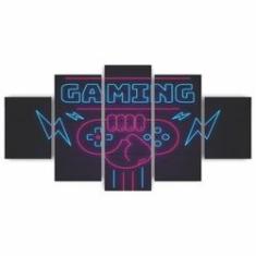 Imagem de Quadros Decorativos Mdf Gaming Hora Jogo Gamer Sala Quarto