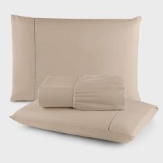 Imagem de Jogo de Lençol Sonobom 400 Fios Solteiro 2 Pçs Barato - Avelã