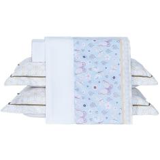 Imagem de Jogo De Cama Lençol Borboletas Caqui/branco Casal Padrão 04 Peças - Percal 200 Fios