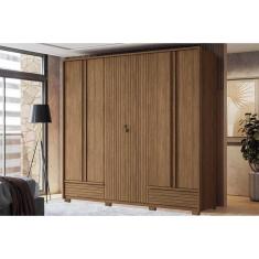 Imagem de Guarda Roupa Casal 6 Portas e 5 Gavetas c/ Pés Democrata Jatoba - Santos Andirá
