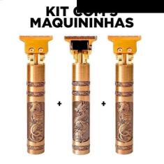 Imagem de Kit 3 Aparelhos Maquininhas Acabamento Barba E Cabelo Dragão - Desert