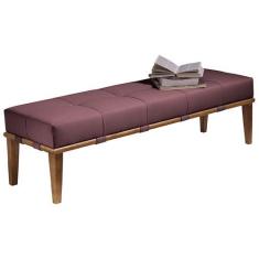Imagem de Recamier Decorativo 140cm Martínez Veludo Pés Madeira Rosa/Mel G62 - G
