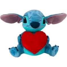 Imagem de Urso De Pelucia Stitch Coração Com Som 30cm Disney Multikids