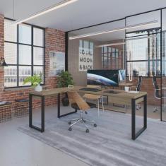 Imagem de Escrivaninha em L Yon Presidente com 1 Gaveta 190x70x75