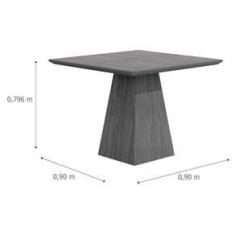 Imagem de Mesa Rufato Luna c/Base MDF Tampo Vidro 90cm Imbuia