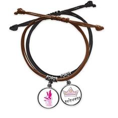Imagem de DIYthinker Pulseira de couro com corrente de mão e corrente de flor de lótus com flor de lótus